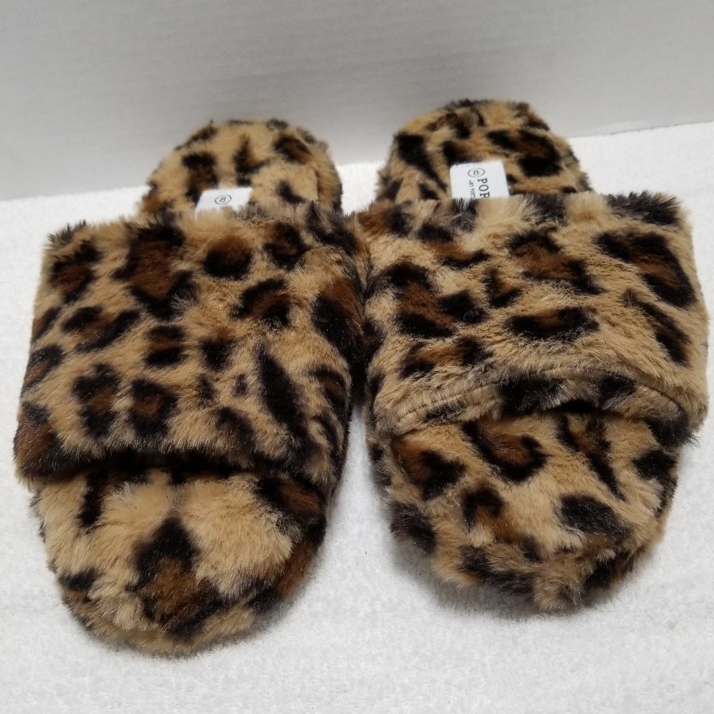 New Portland Leopard Print Slippers - Picture 2 of 6